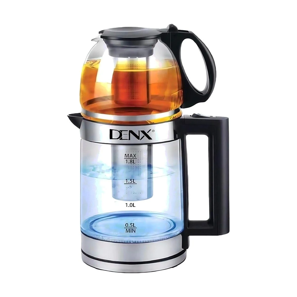 DENX Double Pot Electric Teapot with Filter 1500W