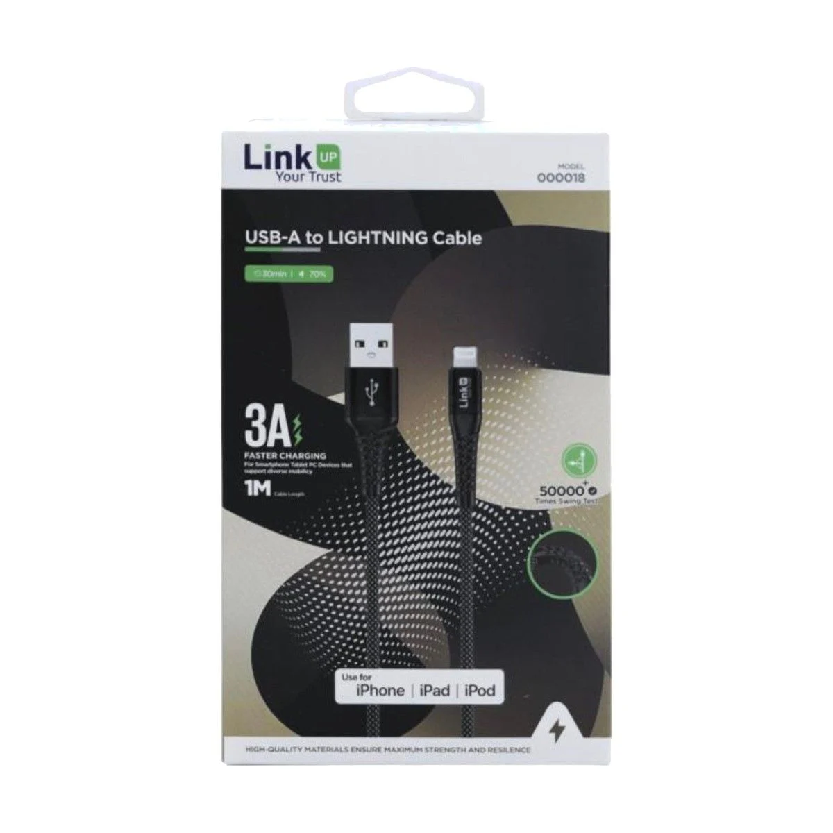 شاحن - Link UP Your Trust USB‑A to Lightning Cable
