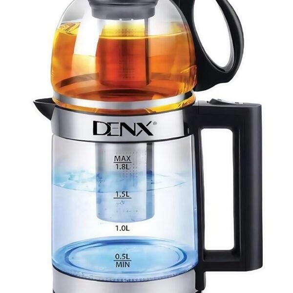 إبريق الشاي الكهربائي - DENX Double Pot Teapot with Filter 1500W